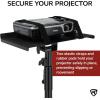 imageRockville ACCP Projector Shelf for 35MM Pole Moust Speaker Stands 11x1575 40 lb Capacity 360 Rotation 90 Tilt Safety Straps Included Perfect for DJs Presentations amp Outdoor Movies