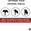 imageRockville ACCP Projector Shelf for 35MM Pole Moust Speaker Stands 11x1575 40 lb Capacity 360 Rotation 90 Tilt Safety Straps Included Perfect for DJs Presentations amp Outdoor Movies