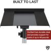 imageRockville ACCP Projector Shelf for 35MM Pole Moust Speaker Stands 11x1575 40 lb Capacity 360 Rotation 90 Tilt Safety Straps Included Perfect for DJs Presentations amp Outdoor Movies