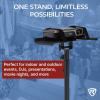 imageRockville ACCP Projector Shelf for 35MM Pole Moust Speaker Stands 11x1575 40 lb Capacity 360 Rotation 90 Tilt Safety Straps Included Perfect for DJs Presentations amp Outdoor Movies