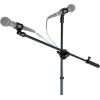 imageRockville GIGSTAND DUAL V2 Dual Microphone Stand with Heavy Counterweight Detachable 30 Boom Arm Adjustable Height 33565 Foldable Tripod Base Includes 2 Mic Clips Black
