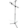 imageRockville GIGSTAND DUAL V2 Dual Microphone Stand with Heavy Counterweight Detachable 30 Boom Arm Adjustable Height 33565 Foldable Tripod Base Includes 2 Mic Clips Black