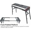 imageRockville PKS35 Adjustable Platform Keyboard Stand Steel Foam Pads Precise Adjustments Folds Flat Swivel Feet Perfect for Performers Live Music