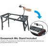 imageRockville PKS38 Platform Style KeyboardMixer Stand Bundle with Tabletop Attachment amp Gooseneck Mic Stand Adjustable HeightWidth Folds Flat for Easy Transport 200 lbs Capacity Fully Assembled