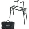 imageRockville PKS40 2Tier Keyboard Stand Adjustable Steel Foldable Detachable Second Tier Carry Bag Perfect for DJs Studios Live Performances