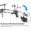 imageRockville PKS44 2Tier KeyboardDJ Stand Tabletop Mic Stand Detachable Second Tier Foldable Steel Carry Bag Perfect for DJs Studios Live Gigs