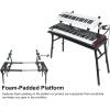 imageRockville PKS44 2Tier KeyboardDJ Stand Tabletop Mic Stand Detachable Second Tier Foldable Steel Carry Bag Perfect for DJs Studios Live Gigs