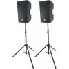 imageRockville Pair RVSS3 V2 Tripod DJ PA Speaker Stands Air Assist Lowering 4781 AllMetal Adjustable Height 130 lb Capacity Portable with Travel Bag for DJs and Live Events