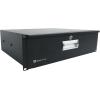 imageRockville RDR3U 3U Rack Drawer Locking with 2 Keys 16Gauge Steel Fits 19 Rack Smooth Rail Operation Recessed Handle Black Powder Coated Perfect for DJs Studios amp Live Sound