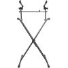 imageRockville RKS42X 2Tier XStand Keyboard DJ Stand Quick Release Adjustable Height Crossbar Support 360 degree Rotating Tier HeavyDuty Steel Frame for Stage Studio and Home Use