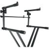 imageRockville RKS42X 2Tier XStand Keyboard DJ Stand Quick Release Adjustable Height Crossbar Support 360 degree Rotating Tier HeavyDuty Steel Frame for Stage Studio and Home Use