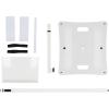 imageRockville RLF2 10 Ft MultiPurpose SpeakerLightingProjector Stand FlatBase Air Cushion System Tiltable Projector Tray for DJs and Event ProfessionalsWhite