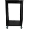 imageRockville RR16U 16U Live SoundRecording Studio Rack Case with Wheels Reversible Rack Rails Front amp Rear Mounting Cable Management Ports 440lb Capacity16U