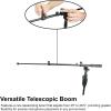 imageRockville RVMIC3 V2 Portable Adjustable Tripod Boom Mic Stand for Singers amp Musicians Quick Release Clutch Sturdy AllMetal 25465 Telescopic Boom Foldable 67 lbs