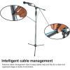 imageRockville RVMIC3 V2 Portable Adjustable Tripod Boom Mic Stand for Singers amp Musicians Quick Release Clutch Sturdy AllMetal 25465 Telescopic Boom Foldable 67 lbs