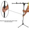 imageRockville RVMIC5 V2 Pro Audio Tripod Microphone Stand Telescopic Boom TabletPhone Holder Adjustable Steel Perfect for Studio amp Live PerformancesMic Stand