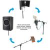 imageRockville RVMIC5 V2 Pro Audio Tripod Microphone Stand Telescopic Boom TabletPhone Holder Adjustable Steel Perfect for Studio amp Live PerformancesMic Stand