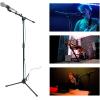 imageRockville RVMIC5 V2 Pro Audio Tripod Microphone Stand Telescopic Boom TabletPhone Holder Adjustable Steel Perfect for Studio amp Live PerformancesMic Stand