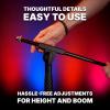 imageRockville RVMIC50 Portable Mic Stand with Boom 307504 Adjustable Height 30 Boom Lightweight Sturdy Steel Tubes Includes Carry Bag For DJs Musicians Recording and Performances
