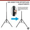 imageRockville RVSS13 HeavyDuty Tripod DJ PA Speaker Stand AirAssist Lowering AllMetal Design Adjustable 4781 Inches Stable Base for Live Events and Mobile DJs