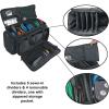 imageRockville UTBAG10 DJ UtilityCable Bag 10 Compartments Padded Straps WaterResistant Lockable Zippers Perfect for DJs Events Gear amp Cables
