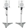 imageRockville Pair RVSM5 White Adjustable Studio Monitor Speaker Stands Height 3352in FoamPadded Tray Cable Management for Studio Recording and Home AudioWhite