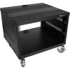 imageRockville RR6U 6U Live SoundRecording Studio Rack Case with Wheels Reversible Rack Rails Front amp Rear Mounting Cable Management Ports 440lb Capacity6U