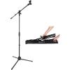 imageRockville RVMIC50 Portable Mic Stand with Boom 307504 Adjustable Height 30 Boom Lightweight Sturdy Steel Tubes Includes Carry Bag For DJs Musicians Recording and Performances