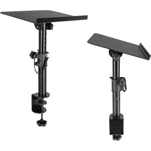imageRockville DMS75 Pair Studio Monitor Speaker Stands Desk Clamp 15 Degree Adjustable Tilt 6 Height Positions Silicone AntiSlip Pad