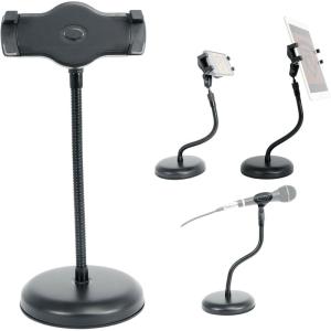 imageRockville Istand 22 Tablet Smartphone Holder 360 Degree Swivel Abs And Rubber Grip Fits 47129 For Mic Stands And Boom Arms118 Gooseneck