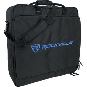 imageRockville MB2020 DJ Gear Mixer Gig Bag Case 205 x 205 x 6 Dual Foam Padding Rugged Nylon Lockable YKK Zippers for DJ Mixers and Controllers