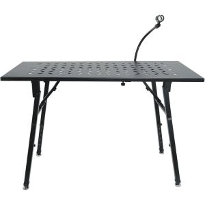 imageRockville PKS38 Platform Style KeyboardMixer Stand Bundle with Tabletop Attachment amp Gooseneck Mic Stand Adjustable HeightWidth Folds Flat for Easy Transport 200 lbs Capacity Fully Assembled