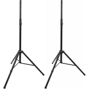 imageRockville Pair RVSS3 V2 Tripod DJ PA Speaker Stands Air Assist Lowering 4781 AllMetal Adjustable Height 130 lb Capacity Portable with Travel Bag for DJs and Live Events