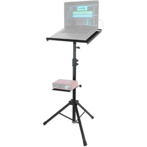 imageRockville RLS68 DualTray LaptopTablet Stand Adjustable Height 3051 Foldable Portable for DJs Presenters and Musicians