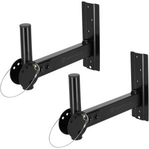 imageRockville RPW30 Wall Mount Brackets for PA Speakers with Safety Cable 35mm Swivel amp Tilt Heavy Duty PairTilt and Swivel