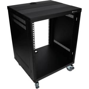imageRockville RR12U 12U Live SoundRecording Studio Rack Case with Wheels Reversible Rack Rails Front amp Rear Mounting Cable Management Ports 440lb Capacity12U