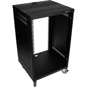 imageRockville RR16U 16U Live SoundRecording Studio Rack Case with Wheels Reversible Rack Rails Front amp Rear Mounting Cable Management Ports 440lb Capacity16U