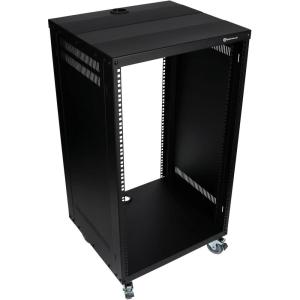 imageRockville RR20U 20U Live SoundRecording Studio Rack Case with Wheels Reversible Rack Rails Front amp Rear Mounting Cable Management Ports 440lb Capacity18U