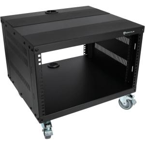 imageRockville RR6U 6U Live SoundRecording Studio Rack Case with Wheels Reversible Rack Rails Front amp Rear Mounting Cable Management Ports 440lb Capacity6U