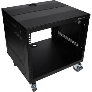 imageRockville RR6U 6U Live SoundRecording Studio Rack Case with Wheels Reversible Rack Rails Front amp Rear Mounting Cable Management Ports 440lb Capacity8U