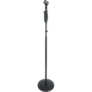 imageRockville RVMIC4 v2 Pro Mic Stand 88 lbs RoundBase QuickRelease Clutch HeavyDuty Steel Cable Clips for Studio and Stage Performers