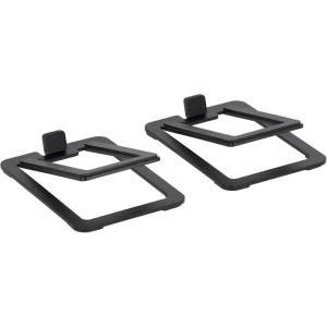 imageRockville SR3 Low Profile Speaker Riser Stands Pair for 2 to 4 Desktop Home Speakers or Studio Monitors  DeCoupling Foam Pad 16Degree Tilt Metal AntiSlip Feet
