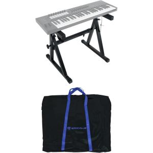 imageRockville Z50 ZStyle Pro Keyboard Piano Stand Adjustable Height and Width Headphone Hook Fits 5488 Keys  Includes Travel Bag