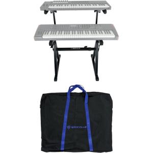 imageRockville Z55 ZStyle 2Tier Piano Keyboard Stand w Bag amp Headphone Hook  Portable amp Sturdy Height amp Width Adjustable Fits 54617688Key Electric Pianos amp Keyboards  250 lb Capacity