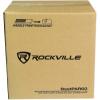 imageRockville Best PAR 60 Bundle 4 Rechargeable RGBWA and UV Par Wash Lights RFAAW DJ Event Facade with White Scrim and Travel Bag ROCKFORCE 192 DMX Controller 6Items