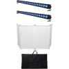 imageRockville Battery Strip 24 Bundle 2 Rechargeable RGBW Color DJ Wash Light Bars RFAAW DJ Event Facade Lightweight Metal Frame Booth with Travel Bag amp Scrim 3Items