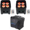 imageRockville Best PAR 50 Bundle 2 Rechargeable Par Can Wash Lights wWireless DMX RGBWAUV RLB90 Universal Travel Bag Fits 2X Par Lights Controller Cables 3Items