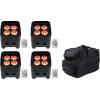 imageRockville Best PAR 50 Bundle 4 Rechargeable Par Can Wash Lights with Wireless DMX RGBWA UV RLB30 Carry Bag for Slim Par Lighting Accessories 5Items