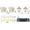 imageRockville Best PAR 60 Bundle 2 White RGBWAUV Par Lights 2 RockWedge RGBWAUV Rechargeable Wash DJ UpLight 2 Best Strip 60 White Wash Bars ROCKFORCE W2 Wireless DMX Controller 7 Items
