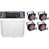 imageRockville Best PAR 60 Bundle 4 Rechargeable RGBWA and UV Par Wash Lights RFAAW DJ Event Facade with White Scrim and Travel Bag ROCKFORCE 192 DMX Controller 6Items